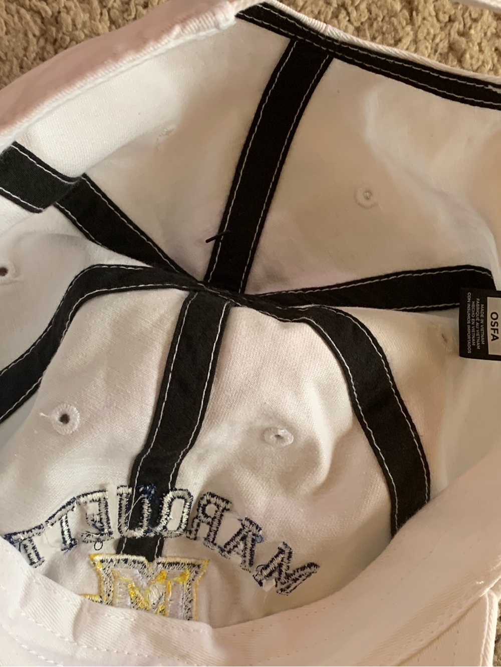 White Marquette University Men’s 47 brand cap - Picture 3 of 3